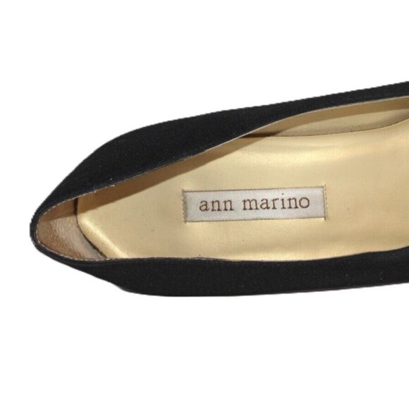 Ann Marino Pump Classic Black Fabric Square Toe Slip On Size 9 1/2M - Picture 6 of 10